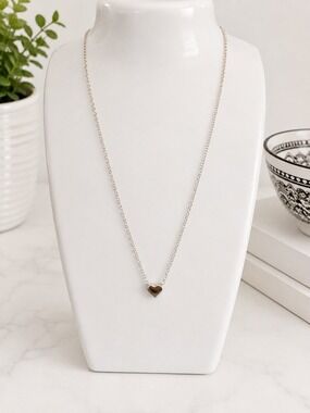 Delicate Heart Pendant Necklace in Silver-Tone